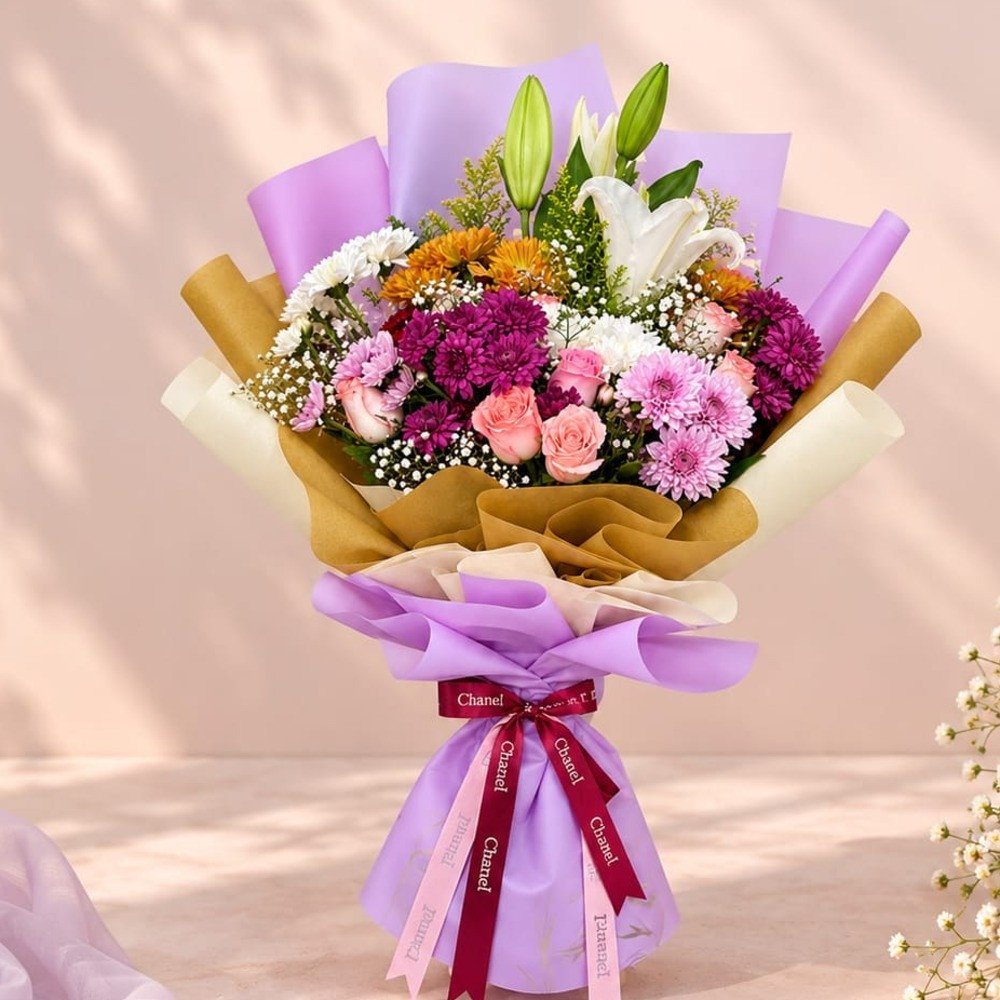 Lavender & Pastel Mixed Flower Bouquet