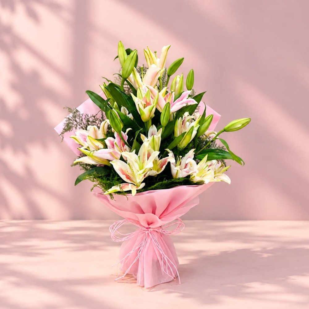 Elegant Pink Lily Bouquet 💐