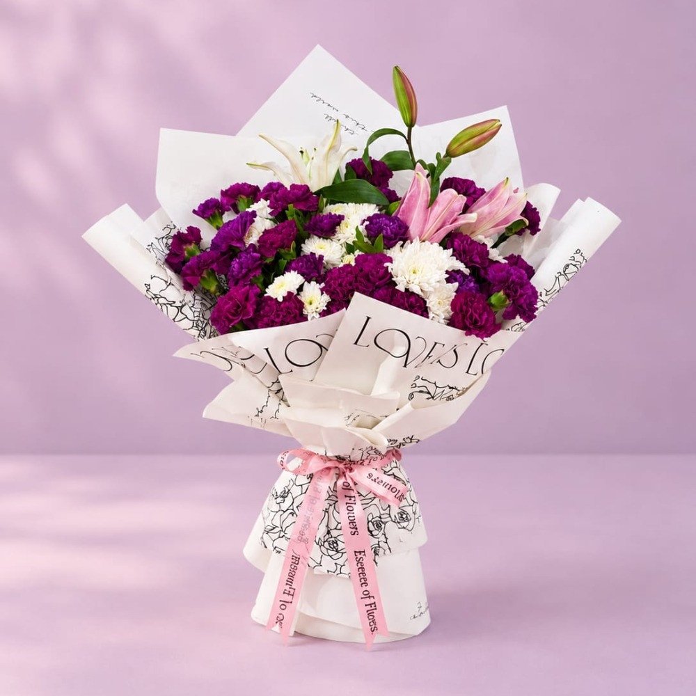 Purple & Pink Lily Luxury Bouquet 💜🌸
