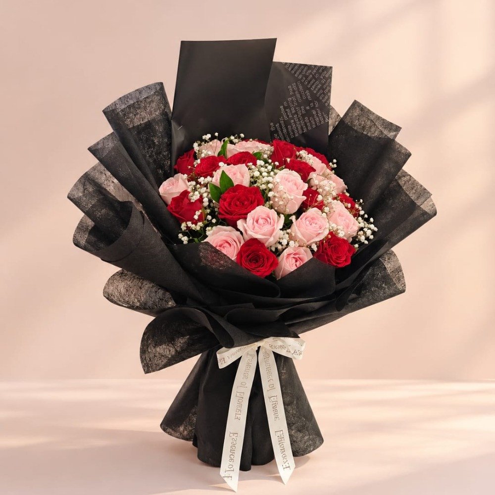 Red & Blush Rose Bouquet