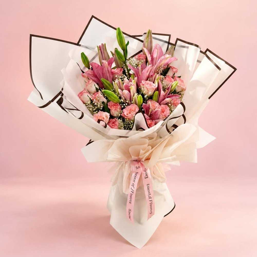 Pink Lily & Rose Bouquet 💗