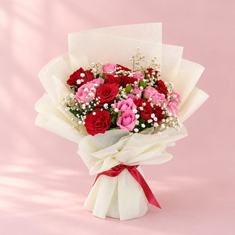 Red & Pink Rose Bouquet ❤️🌸