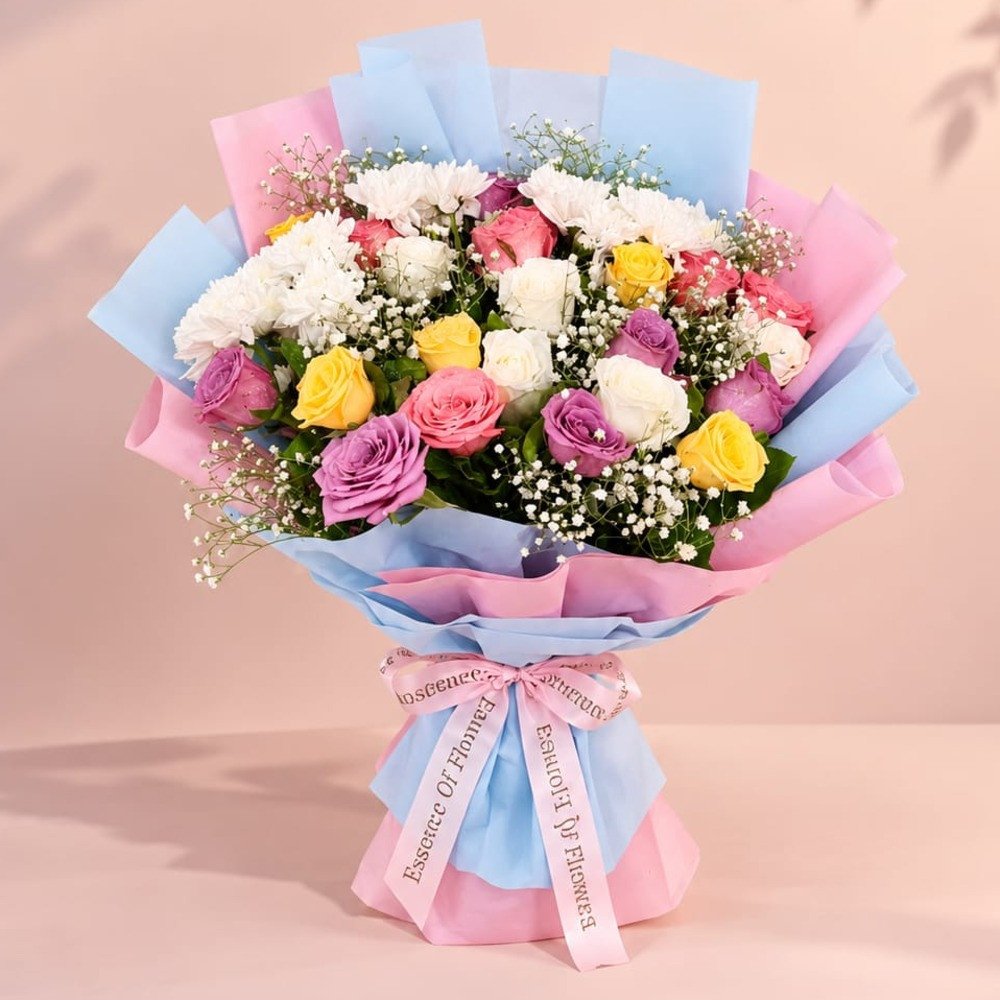 Pastel Mixed Rose Bouquet 💐
