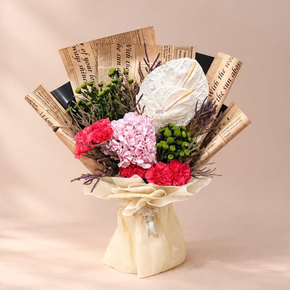 Elegant Pink & Red Premium Bouquet