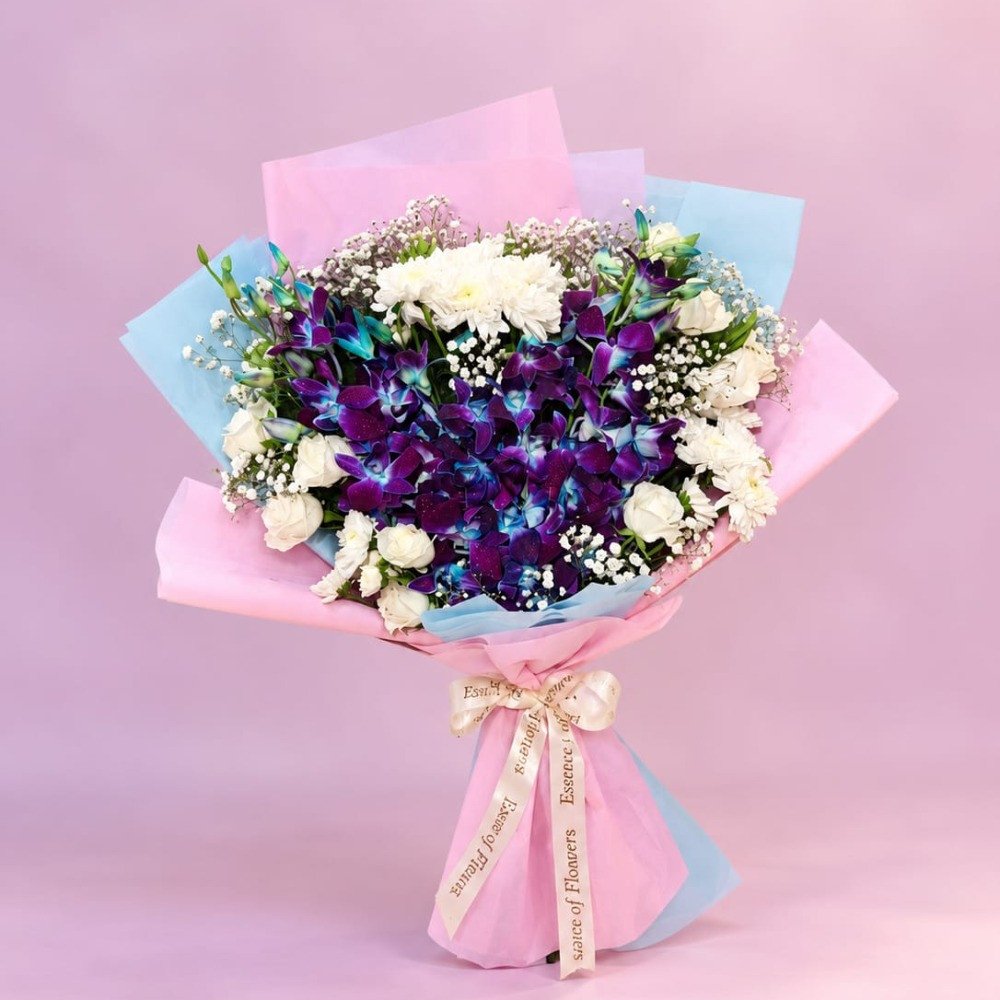 Royal Blue & White Floral Bouquet