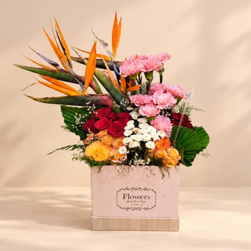 Premium Exotic Flower Box Arrangement