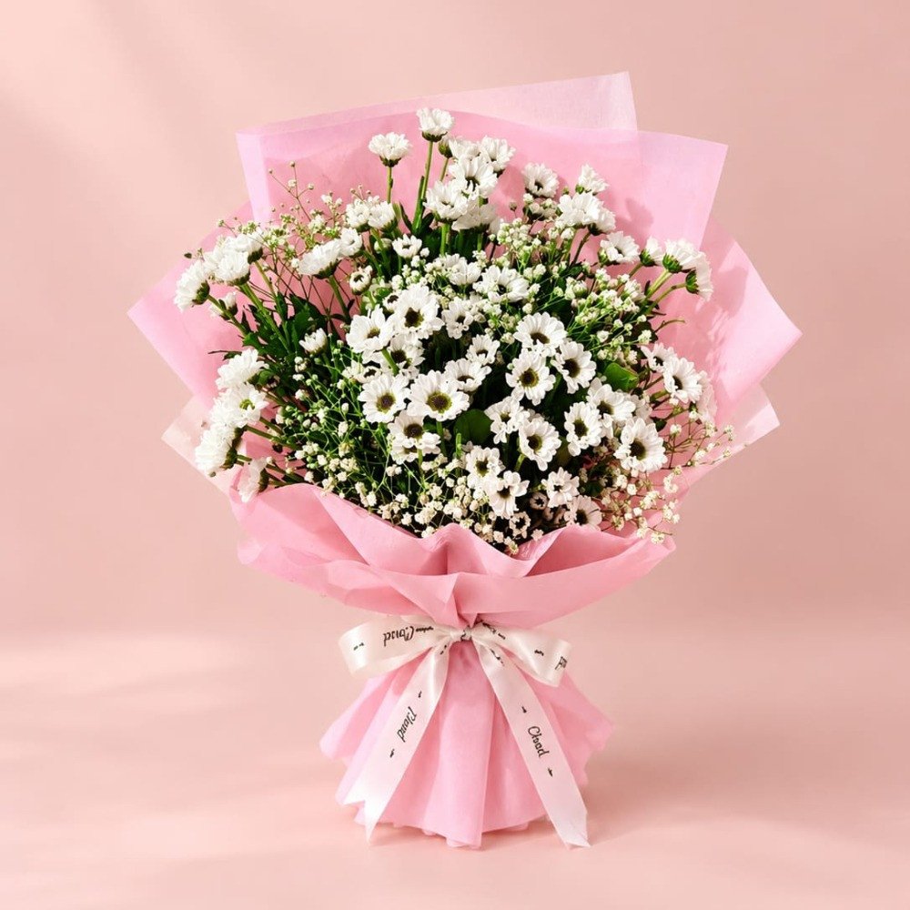 White Bloom Pastel Pink Bouquet 🤍🌸
