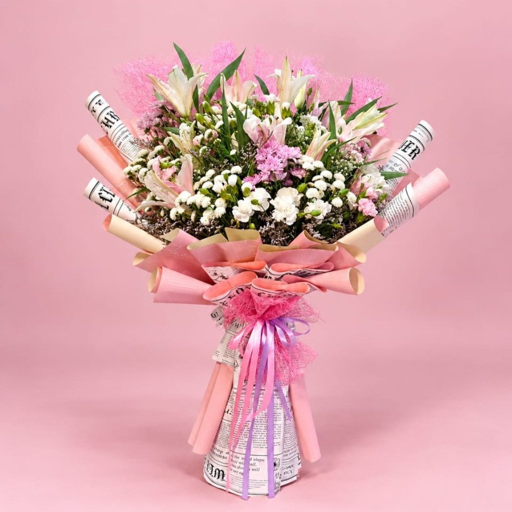 Pastel Pink & White Luxury Bouquet 💐