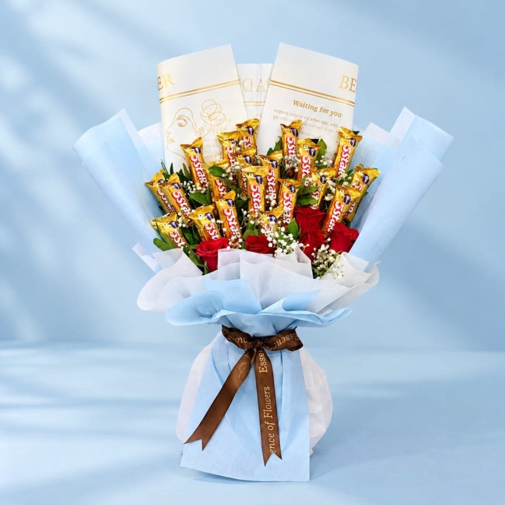 🍫 Red Rose & 5 Star Chocolate Bouquet