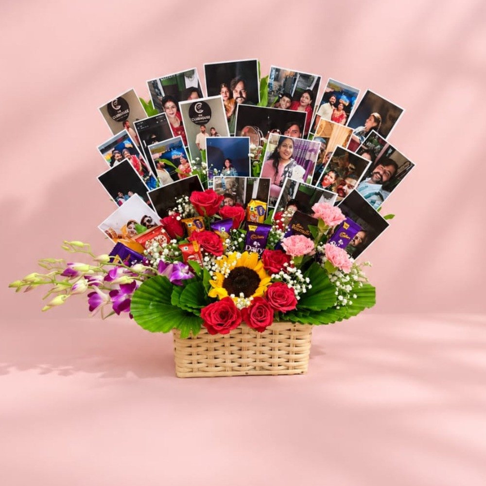 ❤️ Memories & Chocolate Flower Basket