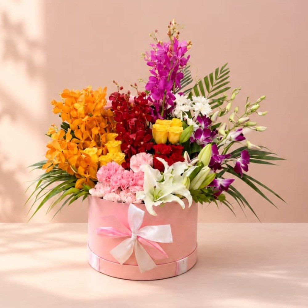 💐 Exotic Multi-Flower Hatbox