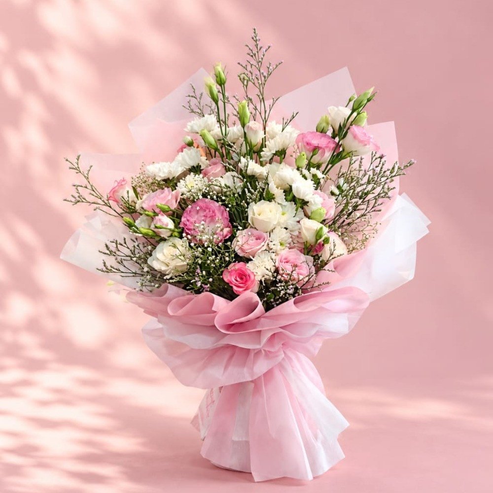 💗 Pastel Pink & White Premium Bouquet