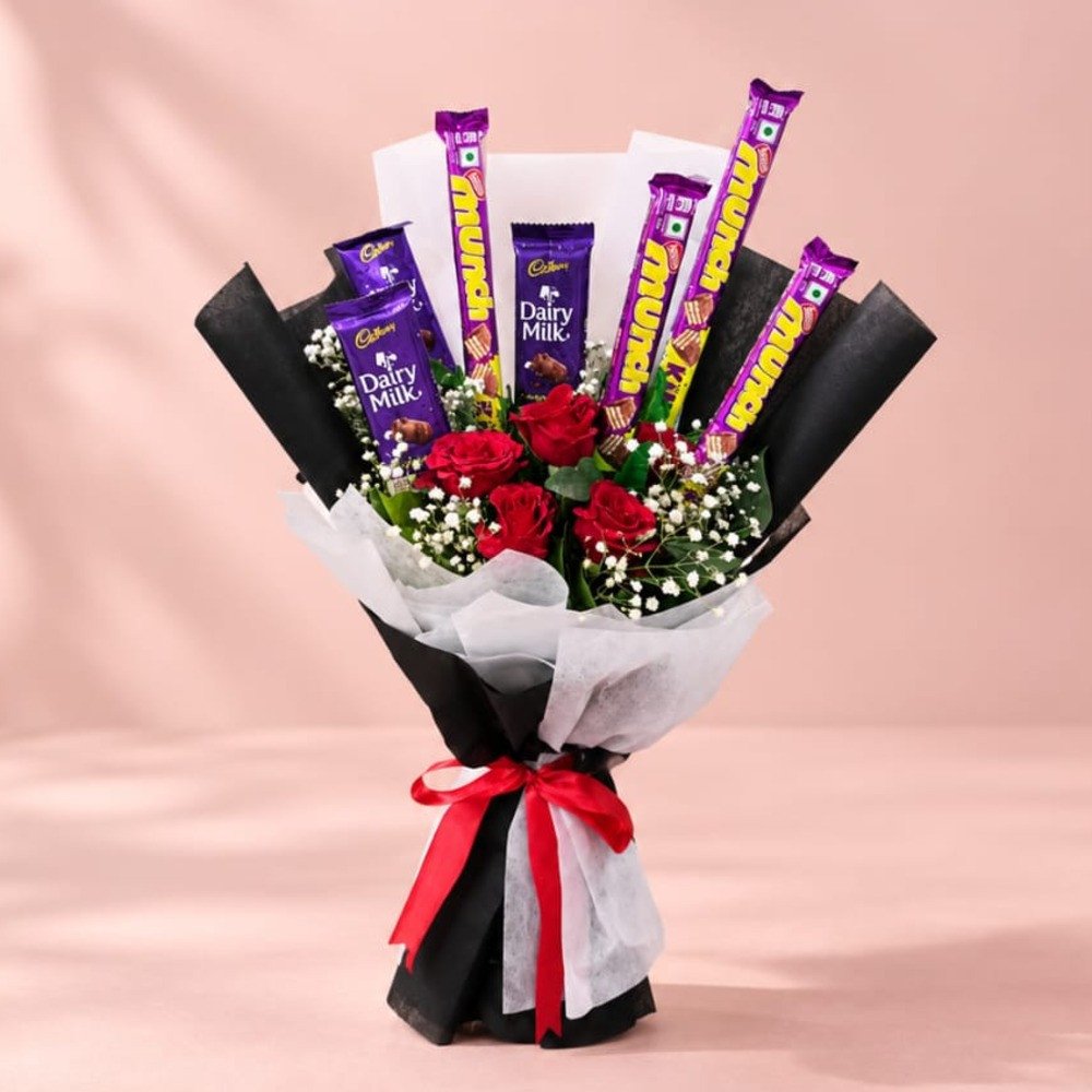 🍫 Red Rose & Chocolate Bouquet ❤️