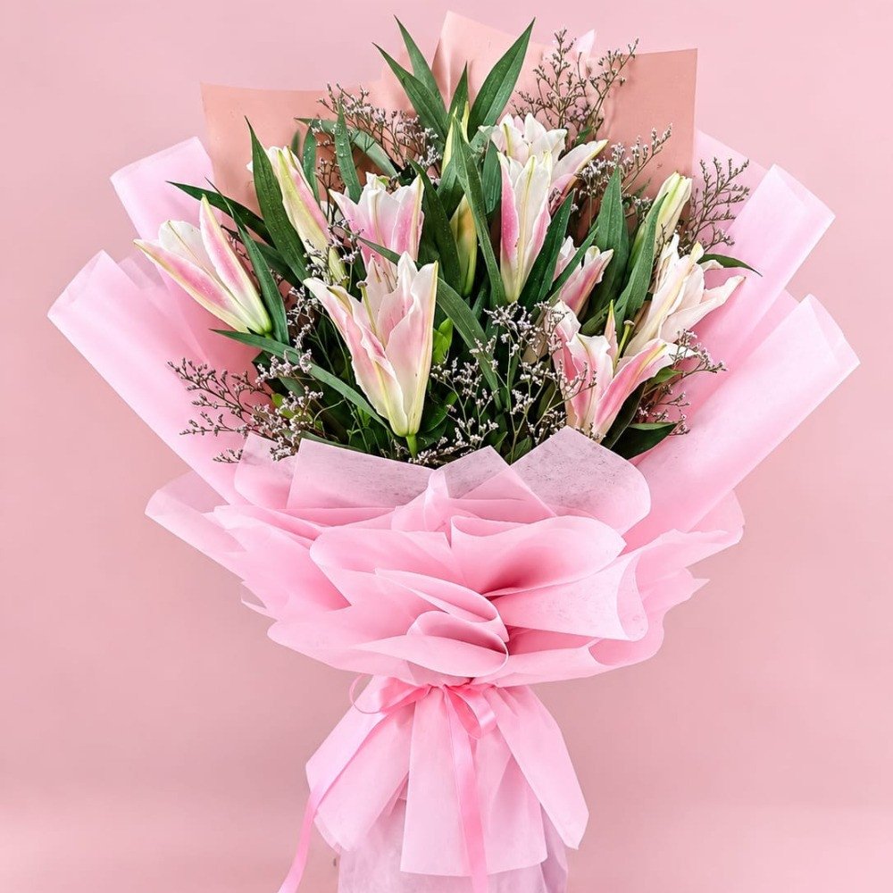Blush Pink Lily Bouquet 🤍🌸