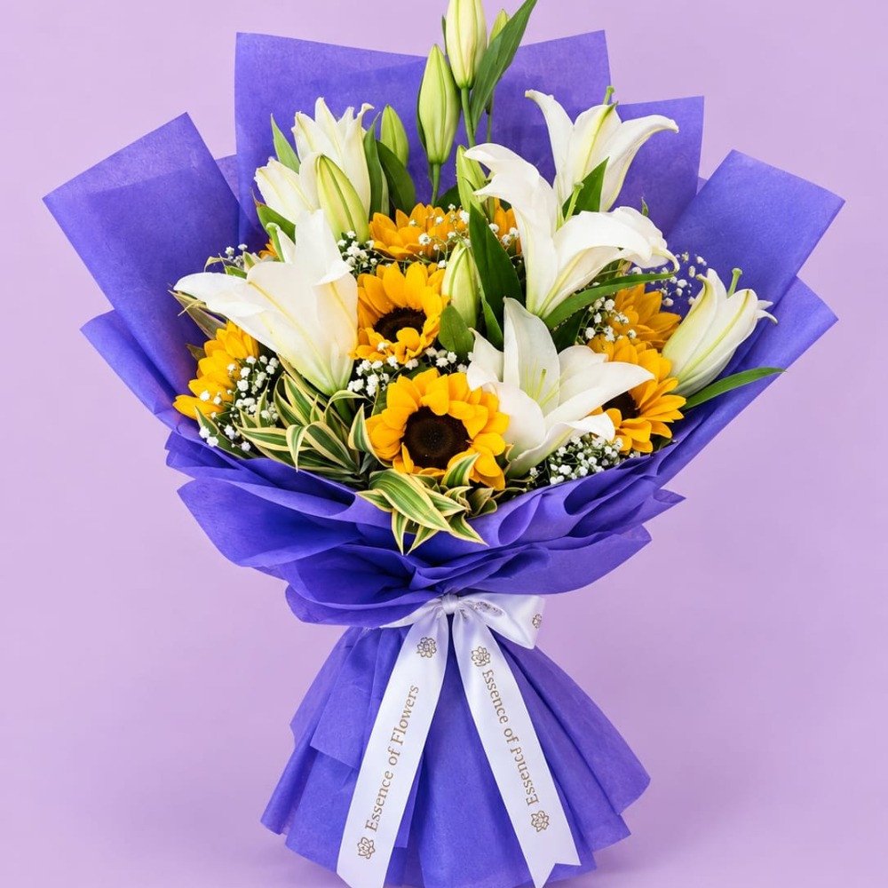 💜 Royal Purple & Sunshine Bouquet